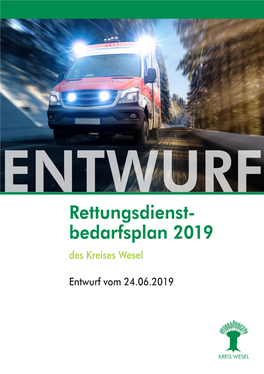 Rettungsdienst- Bedarfsplan 2019 Des Kreises Wesel