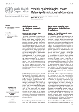 Weekly Epidemiological Record Relevé Épidémiologique Hebdomadaire