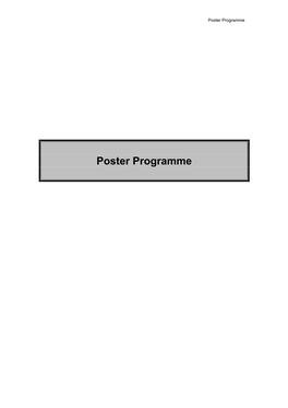 Poster Programme