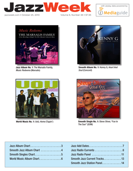 Jazzweek with Airplay Data Powered by Jazzweek.Com • October 25, 2010 Volume 6, Number 46 • $7.95