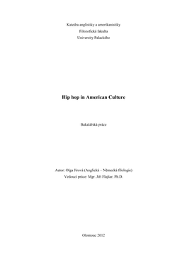 Hip Hop in American Culture