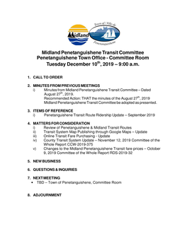 Committee Room Tuesday December 10 , 2019 – 9:00 Am
