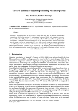 Towards Centimeter Accurate Positioning with Smartphones