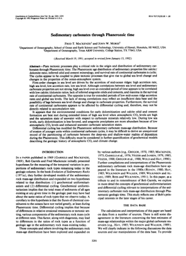 Sedimentary Carbonates Through Phanerozoic Time