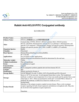 Rabbit Anti-HCLS1/FITC Conjugated Antibody