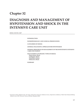 Chapter 32 Diagnosis and Management of Hypotension and Shock in the Intensive Care Unit