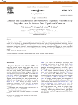 Detection and Characterization of Betaretroviral Sequences, Related to Sheep Jaagsiekte Virus, in Africans from Nigeria and Cameroon