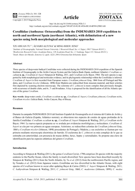 Coralliidae (Anthozoa: Octocorallia) from the INDEMARES 2010