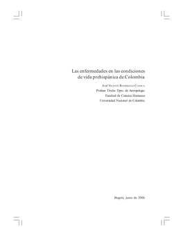Las Enfermedades En Las Condiciones De Vida Prehispánica De Colombia