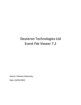 Deuteron Technologies Ltd Event File Viewer 7.2