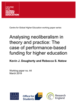 Analysing Neoliberalism in Theory and Practice: the Case of Performance-Based Funding for Higher Education