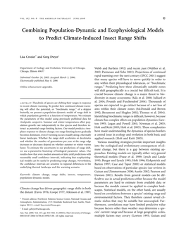 Combining Population-Dynamic and Ecophysiological Models to Predict Climate-Induced Insect Range Shifts