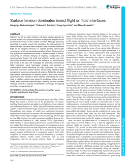 Surface Tension Dominates Insect Flight on Fluid Interfaces Haripriya Mukundarajan1, Thibaut C