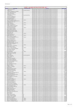 Hqrs - Salary Details for Feb