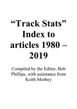 Track Stats Index