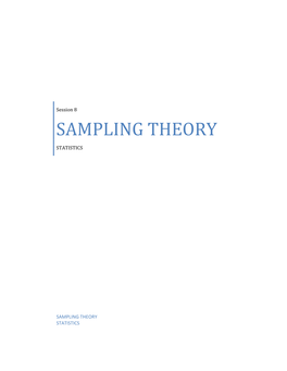 Sampling Theory