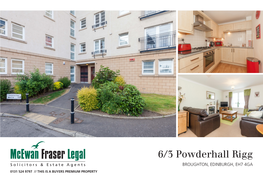 6/3 Powderhall Rigg BROUGHTON, EDINBURGH, EH7 4GA 0131 524 9797 // THIS IS a BUYERS PREMIUM PROPERTY 6/3 POWDERHALL RIGG Broughton, Edinburgh, EH7 4GA