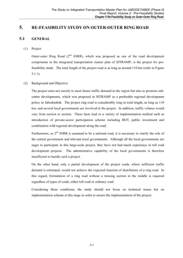 Re-Feasibility Study on Outer-Outer Ring Road