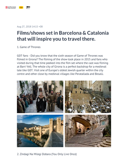 Films/Shows Set in Barcelona & Catalonia That Will