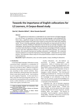 Towards the Importance of English Collocations for L2 Learners, a Corpus-Based Study