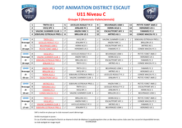 U11 Niveau C FOOT ANIMATION DISTRICT ESCAUT