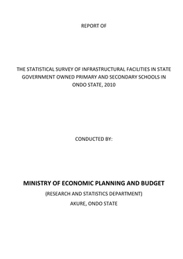 Statistical Survey of Infrastructural Facilities in School