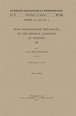 Non-Agnostidean Trilobites of the Middle Cambrian of Sweden