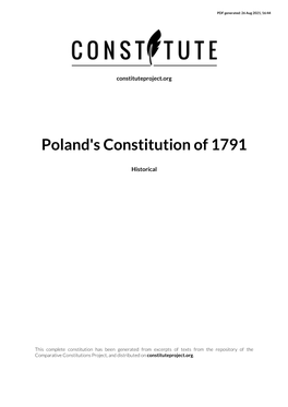 Poland's Constitution of 1791