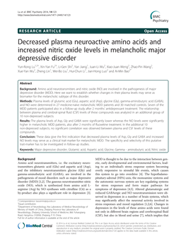 View (Chinese Modified Version) Was Used to Con- Acid Analysis Firm the DSM-IV Diagnosis