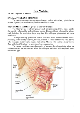 Salivary GLAND DISEASES 2018 Final