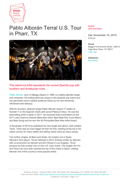 Pablo Alborán Terral U.S. Tour in Pharr, TX
