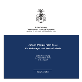 Palm-Stiftung Johann-Philipp-Palm-Preis Für