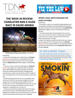 The Week in Review: Charlatan Ran a Huge Race in Saudi