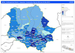 Sindhupalchok District - Inspection: Construction Rate by VDC (As of 6 Dec 2017) HRRP