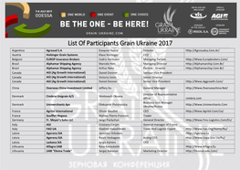 List of Participants Grain Ukraine 2017