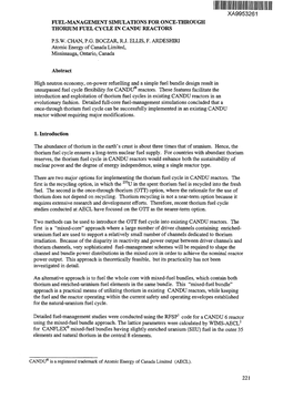 Fuel-Management Simulations for Once-Through Thorium Fuel Cycle in Candu Reactors