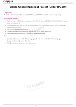 Mouse Cnksr3 Knockout Project (CRISPR/Cas9)