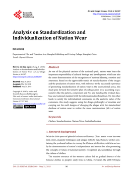 Analysis on Standardization and Individualization of Nation Wear