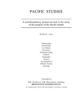 Vol. 19 No. 1 Pacific Studies