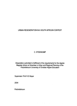Urban Regeneration in a South African Context