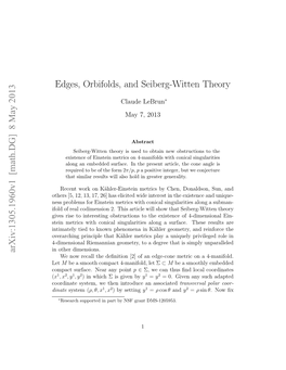 Edges, Orbifolds, and Seiberg-Witten Theory