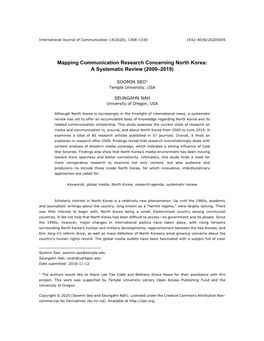 Mapping Communication Research Concerning North Korea: a Systematic Review (2000–2019)