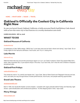 Oakland Is Officially the Coolest City in California Right Now