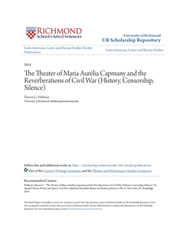 The Theater of Maria Aurèlia Capmany and the Reverberations of Civil War (History, Censorship, Silence) Sharon G