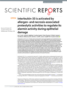 And Necrosis-Associated Proteolytic Activities to Regulate Its Alarmin