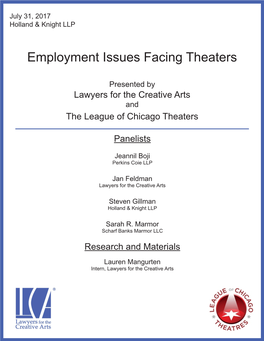 Employment Issues Facing Theaters