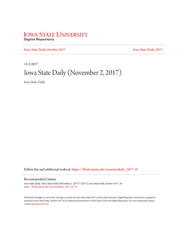 Iowa State Daily, October 2017 Iowa State Daily, 2017