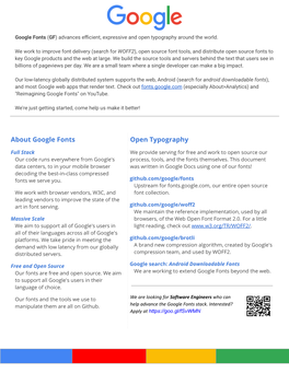 About Google Fonts Open Typography