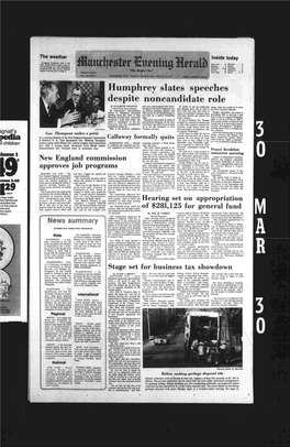 Humphrey Slates Speeches Despite Noncandidate Role by ELIZABETH WHARTON Also Were Skip-Stopping Both States