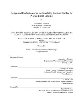 Design and Evaluation of an Achievability Contour Display for Piloted Lunar Landing